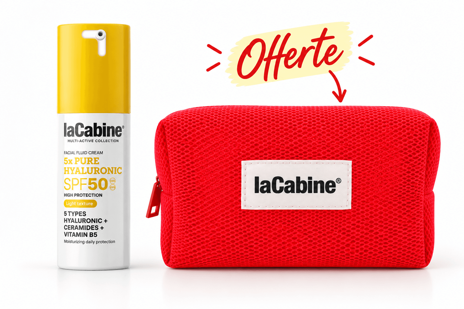 LaCabine Fluid-Cream 5XPure Hyaluronic Spf50 30mL+Trousse Offerte
