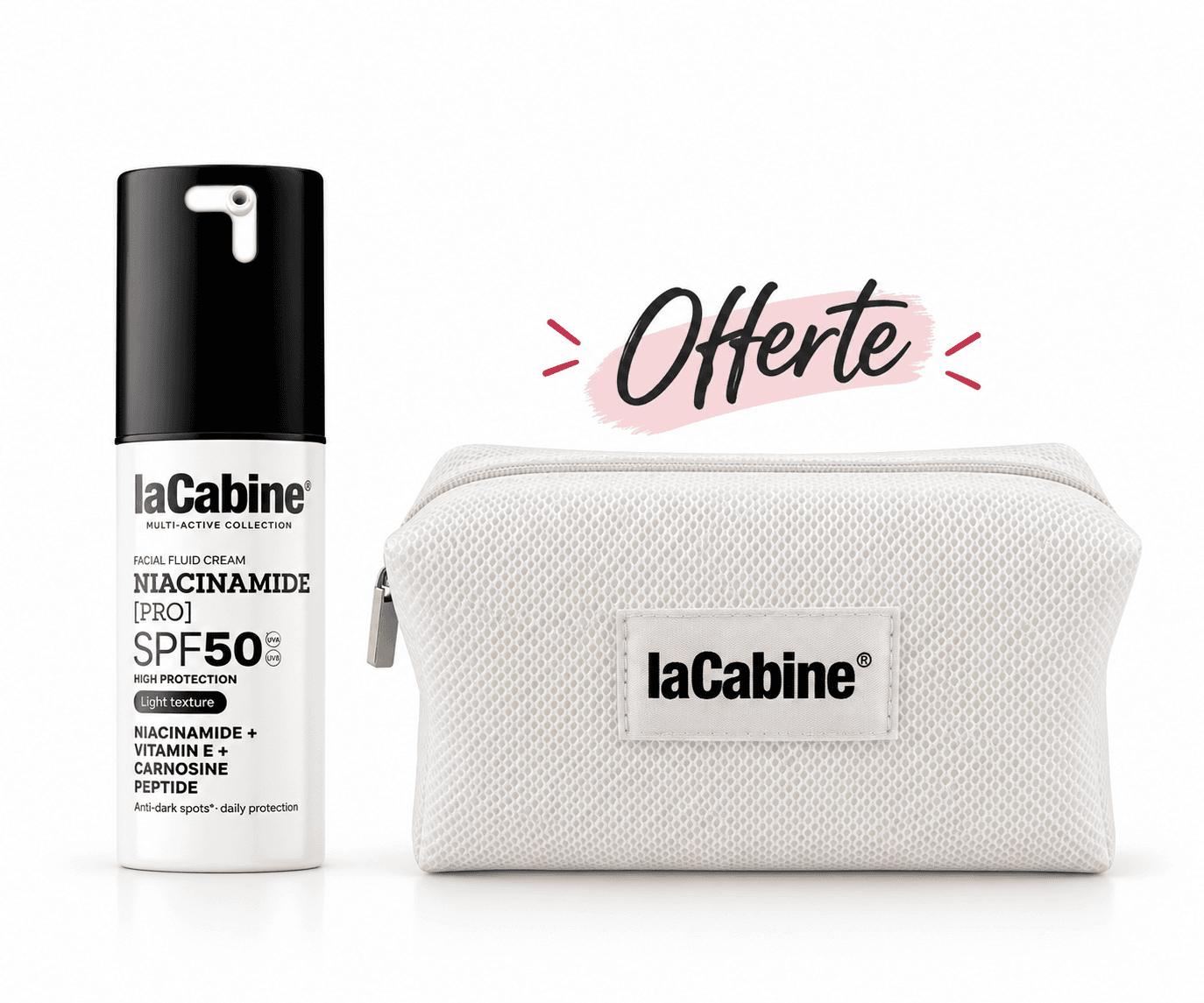LaCabine Crème Fluide Visage Niacinamide Pro Spf50 30mL+Trousse Offerte