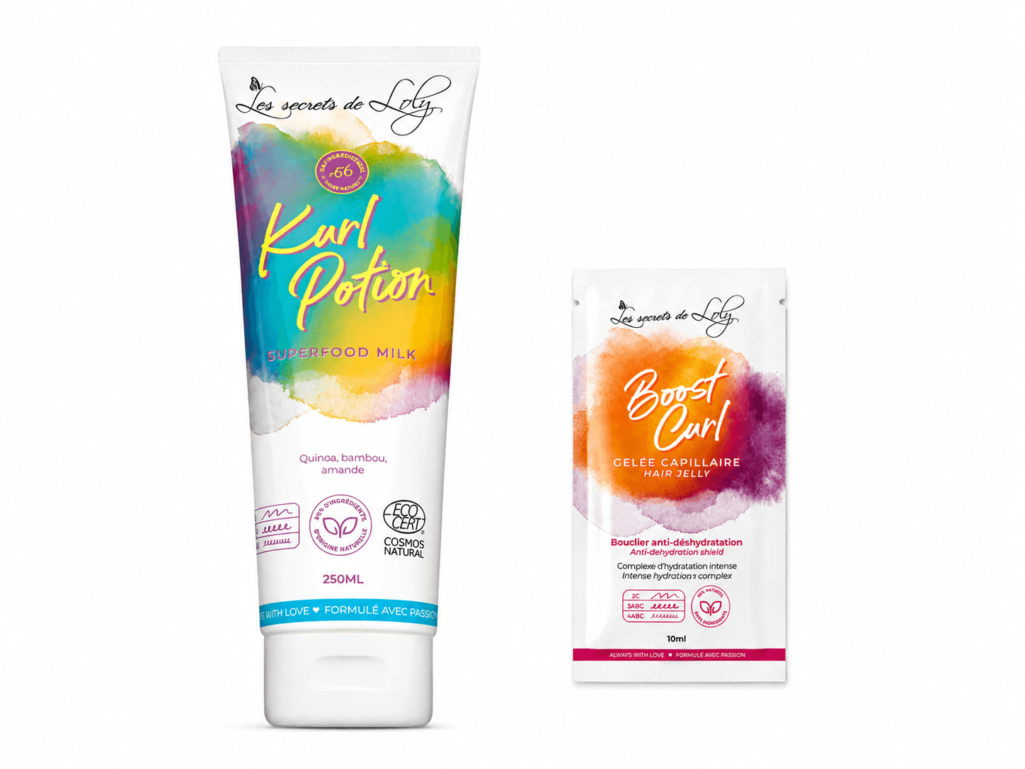 Les Secrets de Loly Kurl Potion SuperFood Milk 250mL + Boost Curl 10mL(Offert)