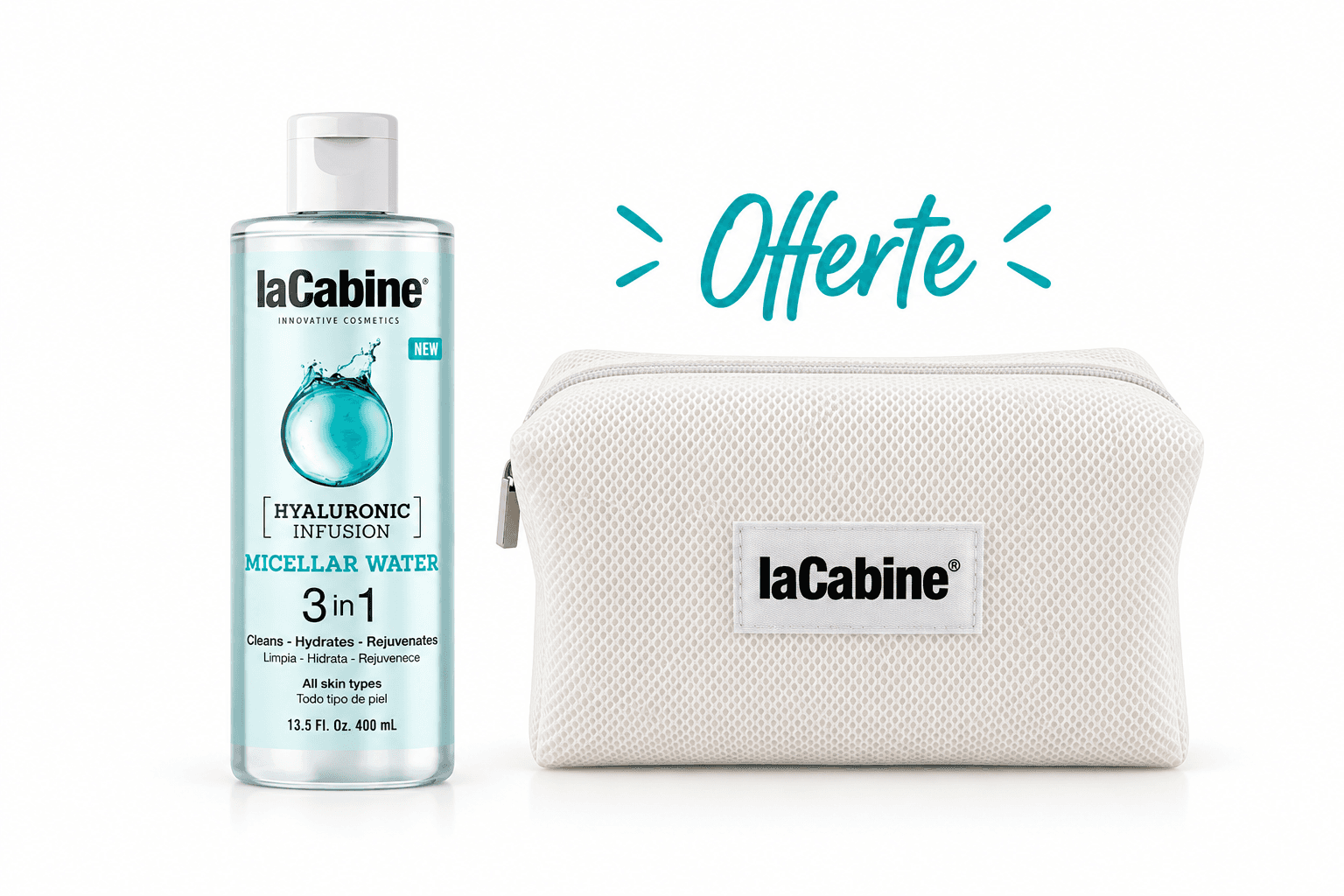 LaCabine Hyaluronic Infusion Eau Micellaire 3en1 400mL+Trousse Offerte