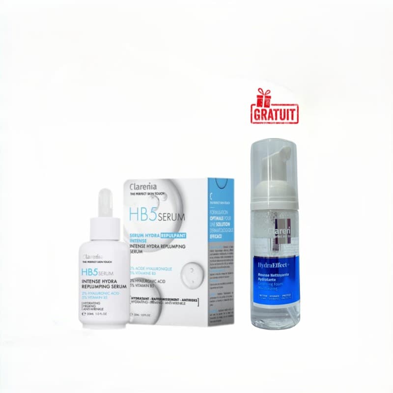 Clarenia HB5 Sérum Hydra Repulpant 30 mL+Mousse Nettoyante Hydratante 50 mL(Offert)