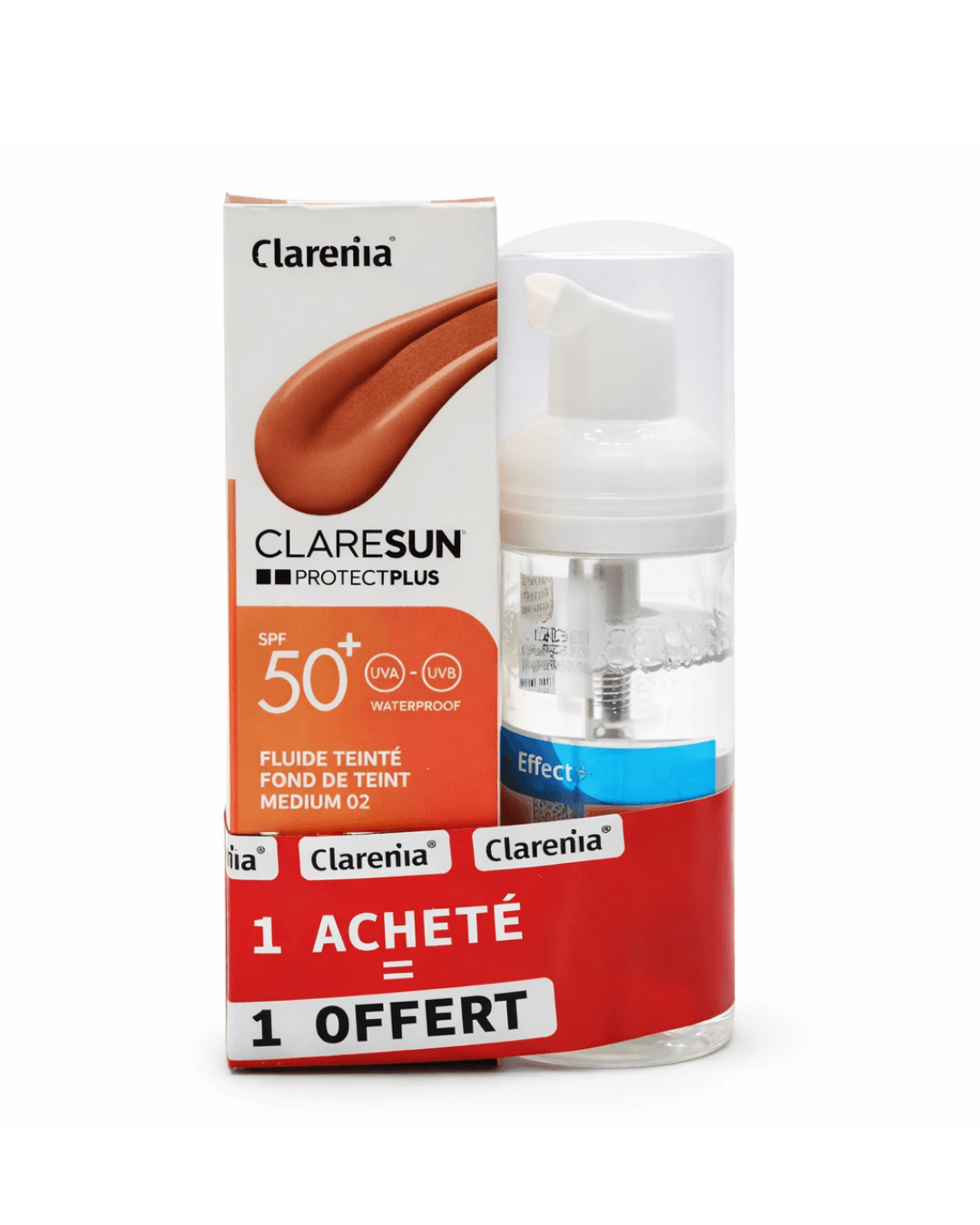 Clarenia Claresun Ecran Fluide Teinté 01 SPF50+ 50 mL + Mousse 50 mL Gratuit