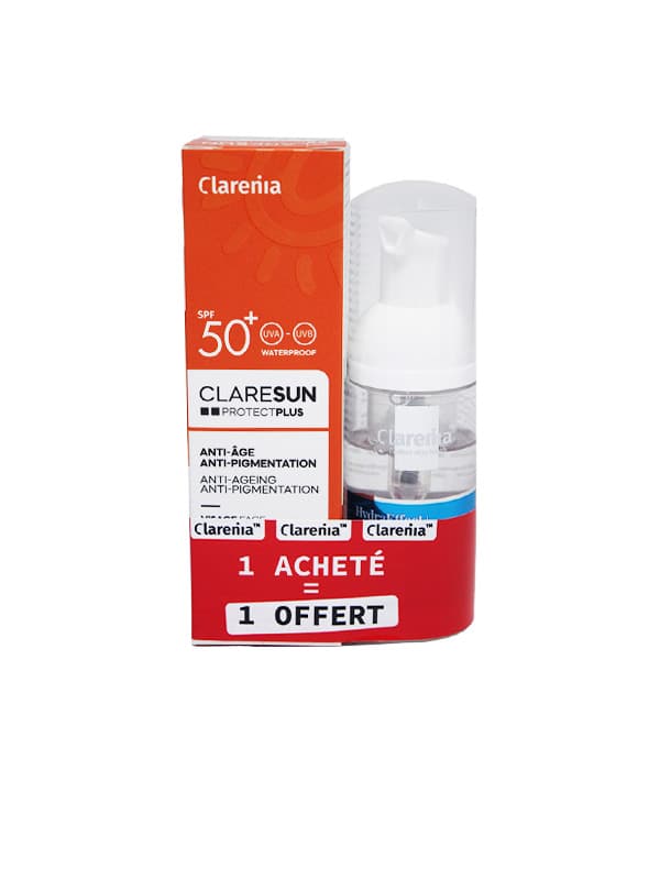 Clarenia Claresun Ecran Anti Age Anti Pigmentation SPF50+ 50 mL + Mousse 50 mL Gratuit