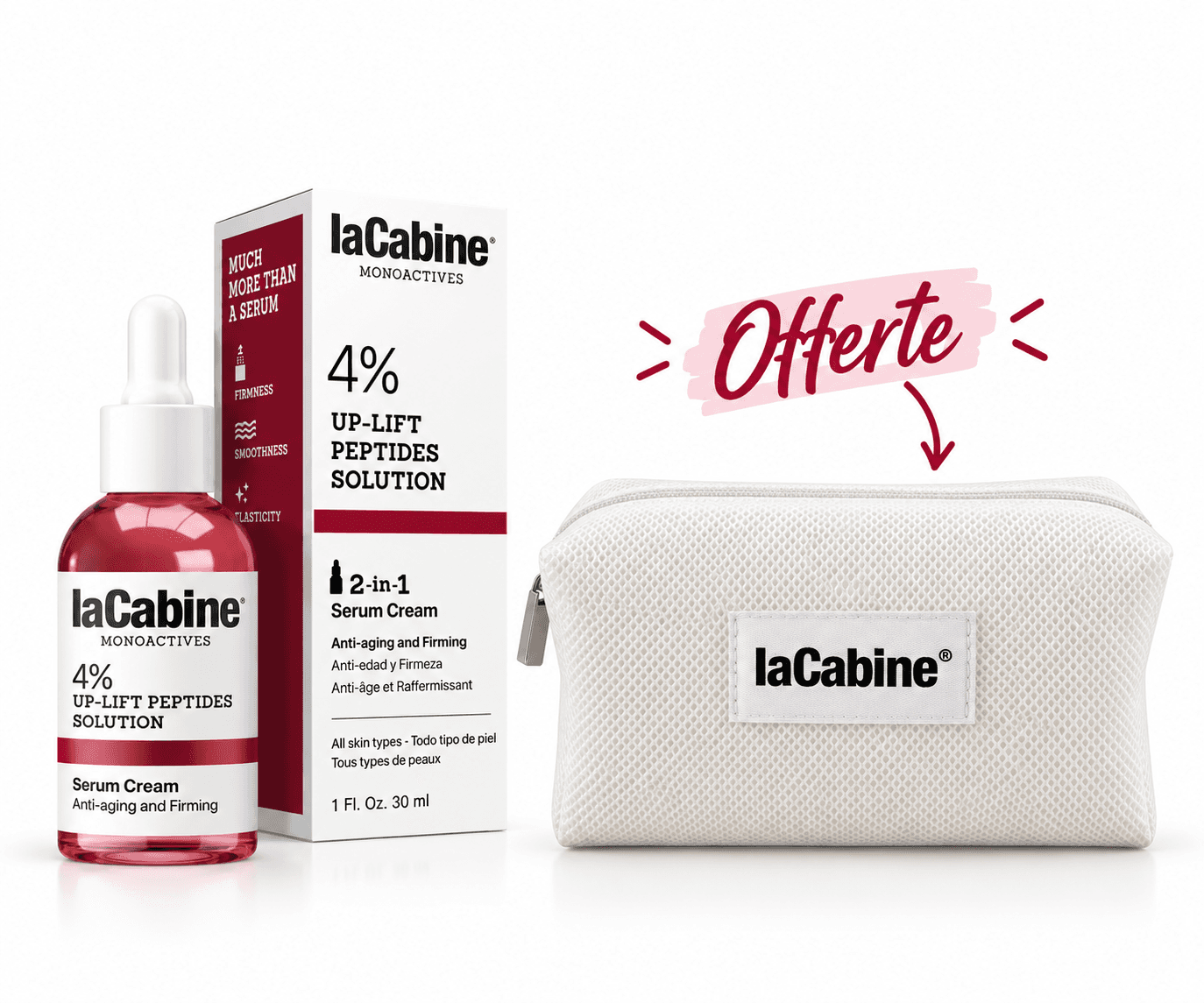 LaCabine Monoactives 4% Up-Lift Peptides Sérum Crème 30mL+Trousse Offerte