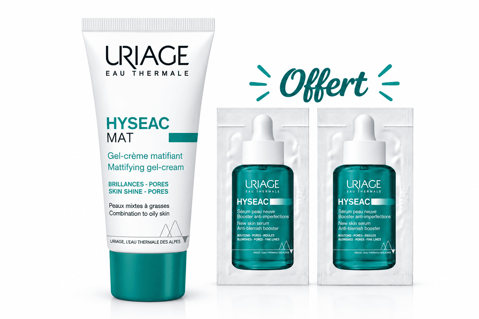 Uriage Hyseac Soin Matifiant 40mL +2 Mini Doses Sérum Hyseac Offerts