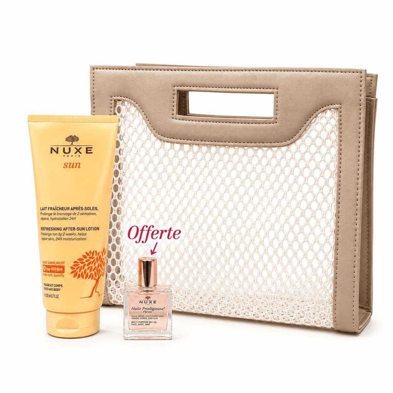 Nuxe Sun Sac Lait Après Solaire 200mL + Huile Prodigieuse 10mL Offerte