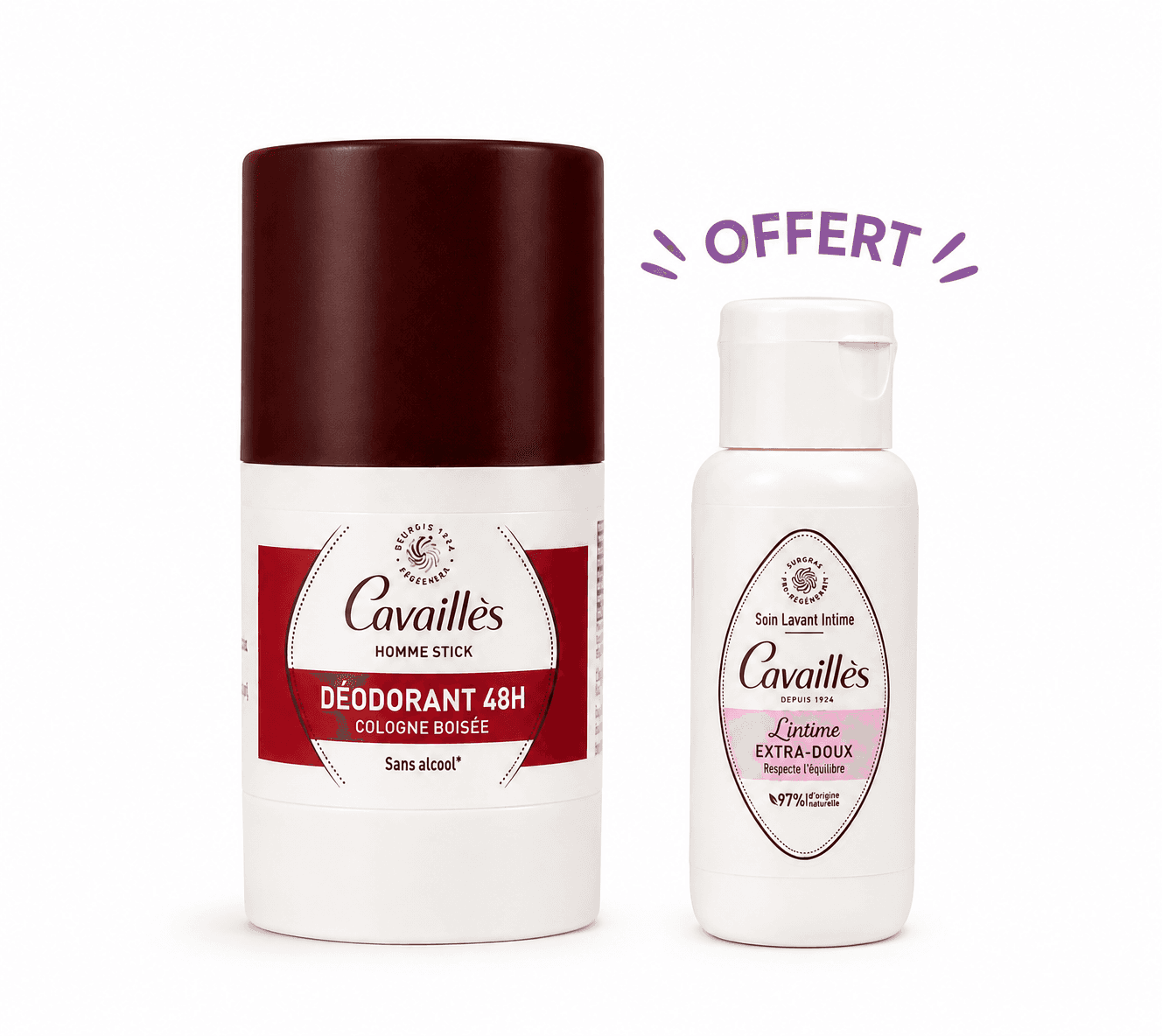 ROGE CAVAILLES Déodorant Stick Cologne Boisée 50mL + Mini Dose Offerte