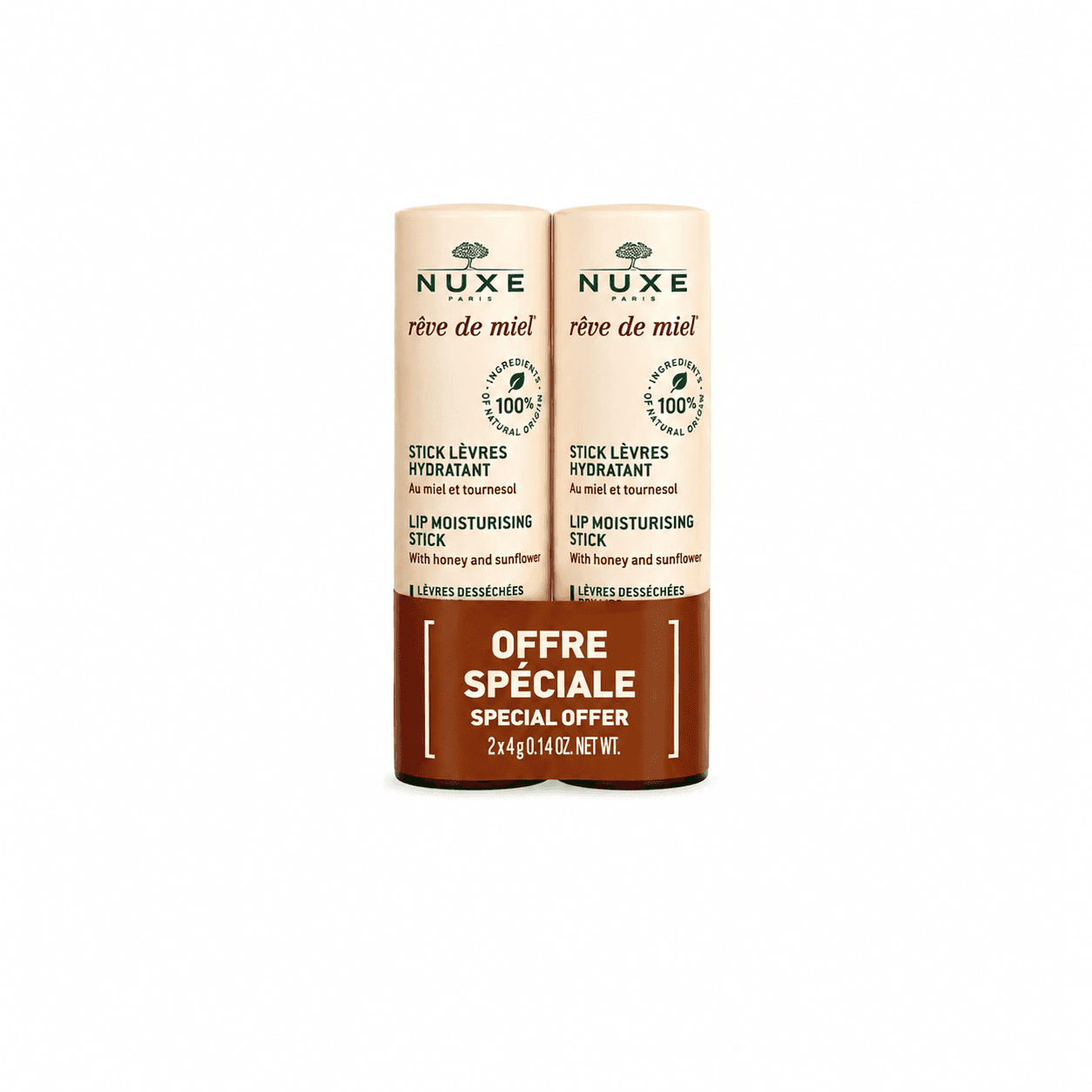 NUXE Rêve De Miel Stick Lèvres Hydratant 2x4Gr