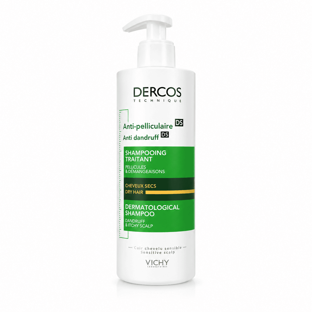 Vichy Dercos Shampooing Antipelliculaire Traitant Cheveux Secs 390 mL