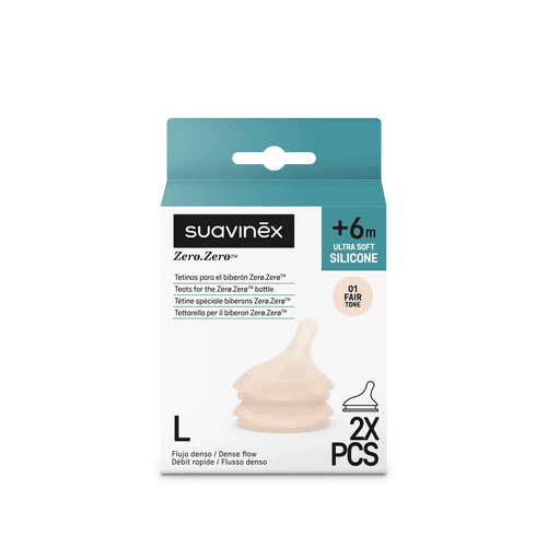 SUAVINEX Tétine Zéro Anti-Colique Débit Rapide (L) B/2 FAIR 6M+