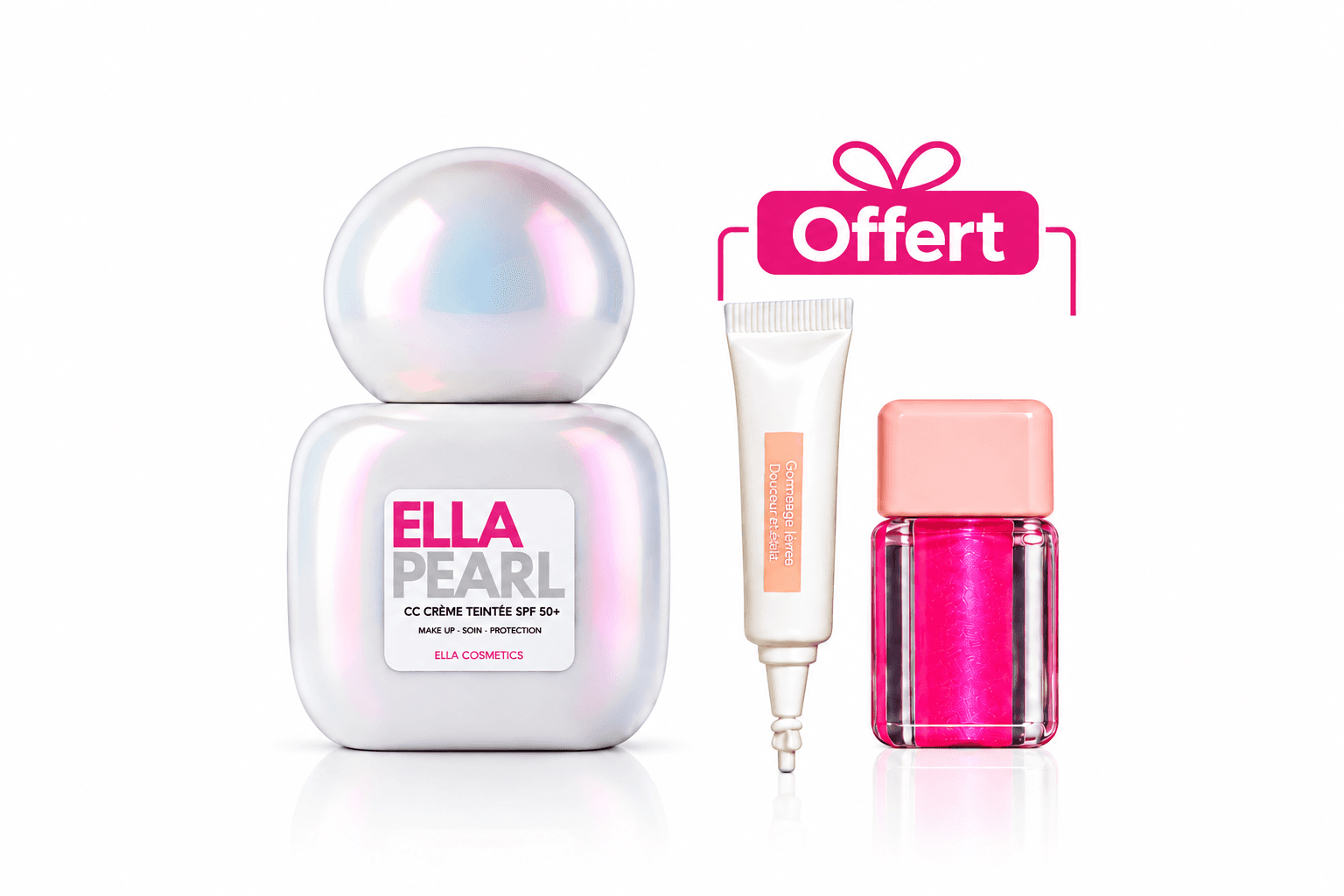 Ella Cosmetics ELLA PEARL CC Crème Teintée SPF 50+ Sun Kissed 3en1 30mL+ Mini Dose CC Crème et Mini Dose Gloss Offertes