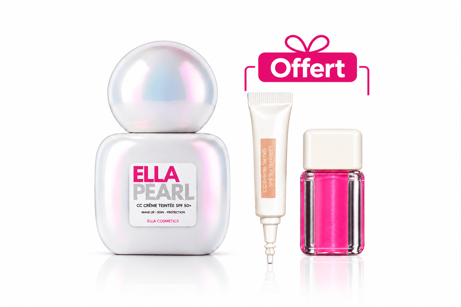 Ella Cosmetics ELLA PEARL CC Crème Teintée SPF50+LIGHT 3en1 30mL + Mini Dose CC Crème et Mini Dose Blush Offertes