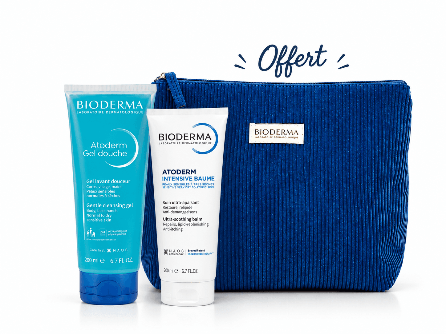 Bioderma Atoderm Gel Douche 200mL + Atoderm Intensive Baume 200mL + Trousse Offerte