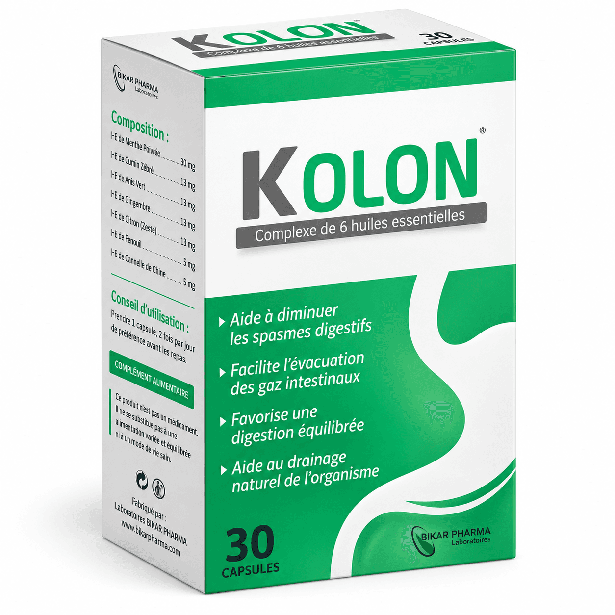 Kolon Complexe de 6 huiles essentielles B/30 Capsules