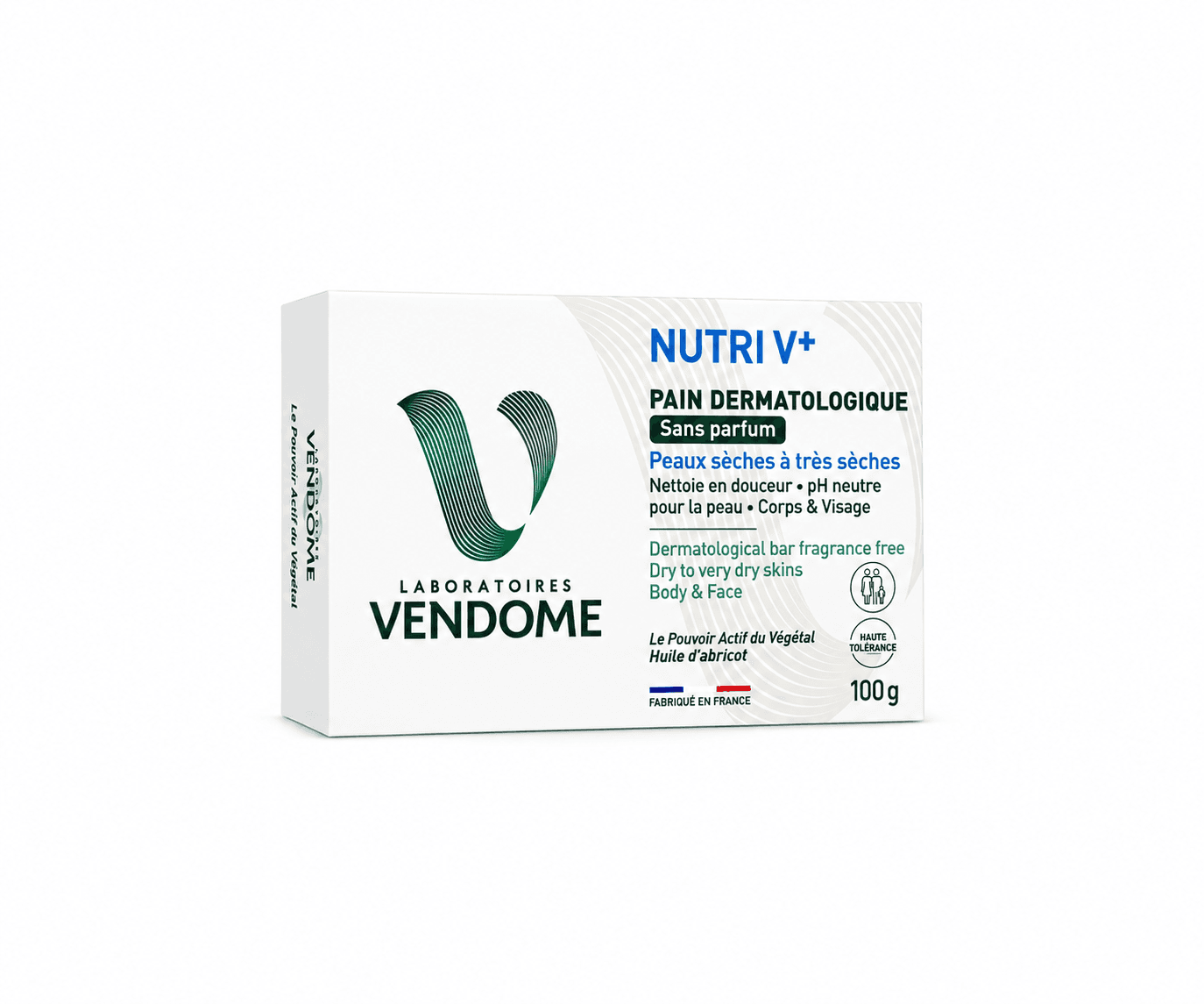 Vendôme Nutri V+ Pain Dermatologique Sans Parfum 100Gr