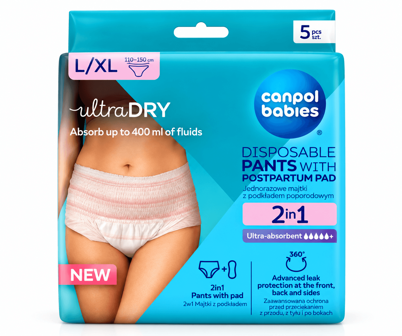 Canpol Babies Culottes Jetables 2en1 Respirantes Et Absorbantes Taille L/XL