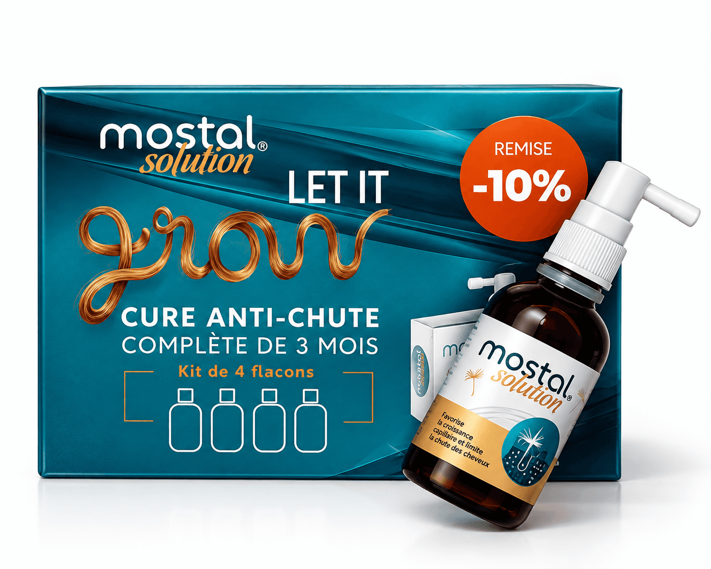 Derma Mostal Kit De 4 Flacons Solution Capillaire Anti-Chute 50mL*4