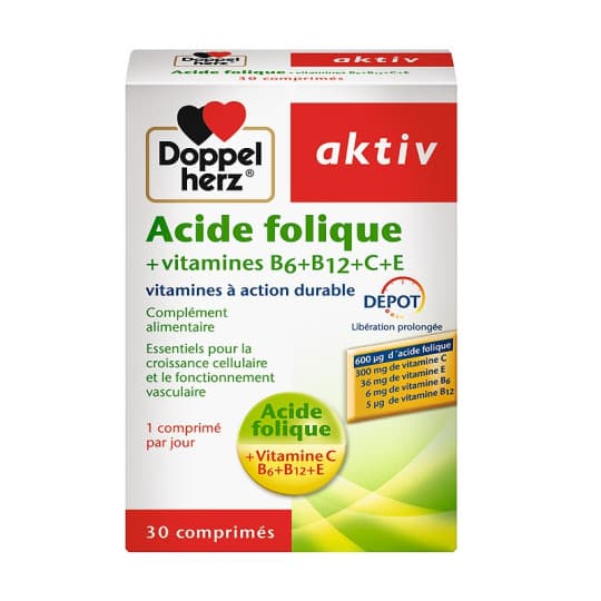 Doppelherz Aktiv Acide Folique + Vitamines B6 + B12 + C + E