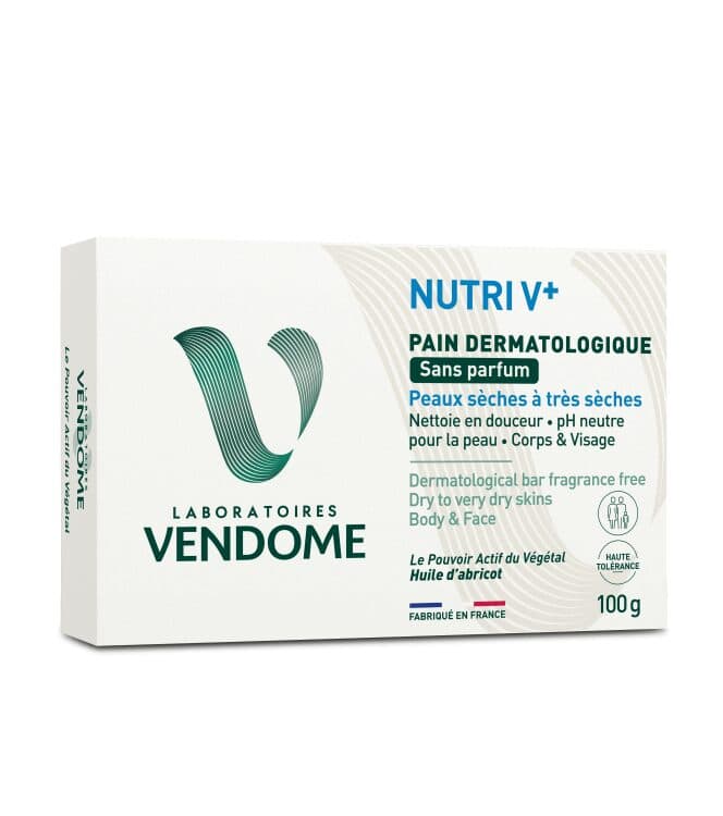 NUTRI V+ Pain Dermatologique Sans Parfum Peaux Sèches à Très Sèches – 100g