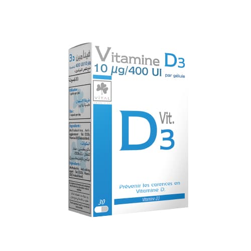 Vital Vitamine D3 – 30 Gélules