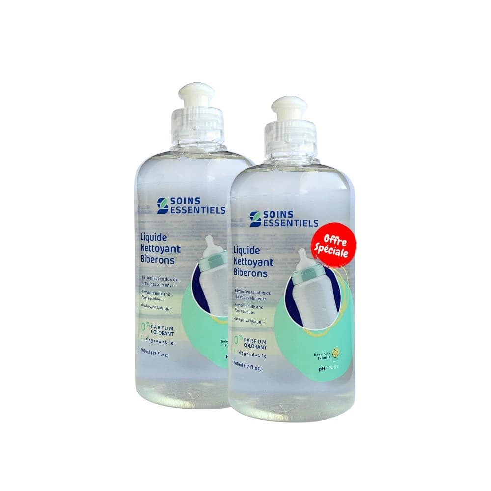 Offre Speciale – Lot De 2X Liquide Nettoyant Biberons – Soins Essentiels 500 ml