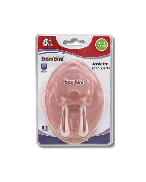 BAMBINI ASSIETTE+ COUVERTS 462 ROSE