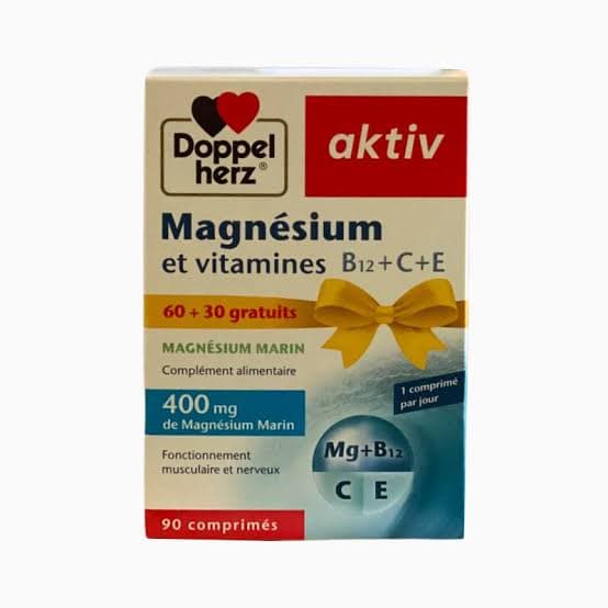 AKTIV DOPPEL HERZ MAGNESIUM + VITAMINES B12/C/E B/60+ 30 COMPRIMES GRATUIT