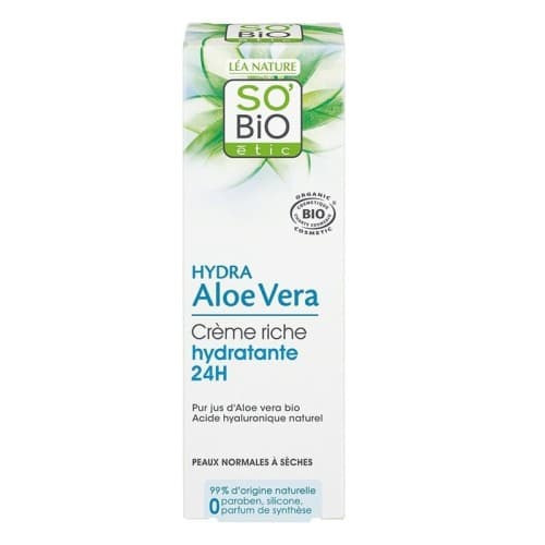 SO BIO HYDRA ALOE VERA CREME RICHE HYDRATANTE 24H PEAUX NORMALES A SECHES 50ML