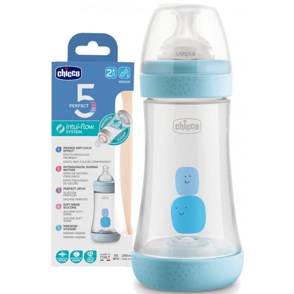 CHICCO BIB PERFCET PLAS BLEU 240ML 240ML