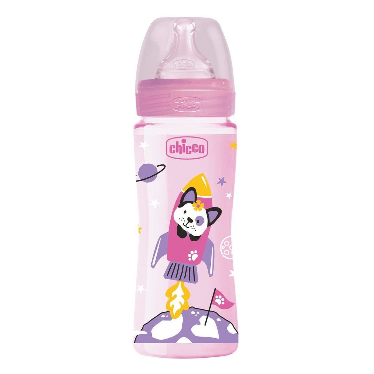 CHICCO BIB EN PLASTIQUE 330 ML 4 MOIS+ ROSE