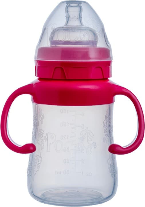 POCO BIBERON SILICONE 180ML ROSE 0M+ 0M+