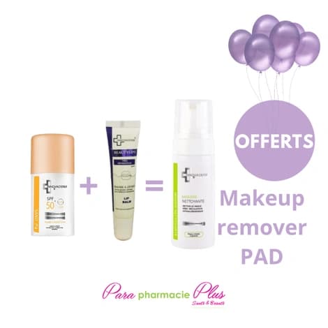 INNOVADERM FOND DE TEINT FLUID 02 30ML SPF 50+BEAUTYLIPS BAUME A LEVRE SPF20+INNOVADERM MOUSSE NETTOYANTE 150ML OFFERT