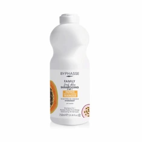 BYPHASSE FAMILY FRESH DELICE SHAMPOOING 2 EN 1 PAPAYE FRUIT DE LA PASSION ET MANGUE 750ML