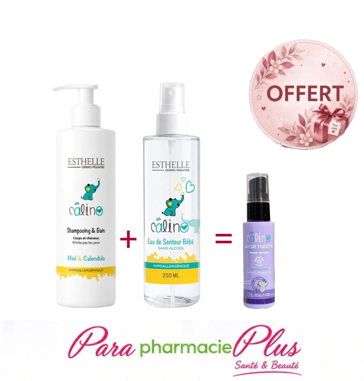 COFFRET CALINO SHAMPOOING CORPS & CHEVEUX 250ML + CALINO EAU DE SENTEUR 250 ML + MINIATURE OFFERTE