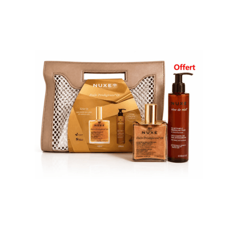 NUXE SAC HUILE PRODIGIEUSE OR 100ML + RÊVE DE MIEL GEL SURGRAS 200ML OFFERT
