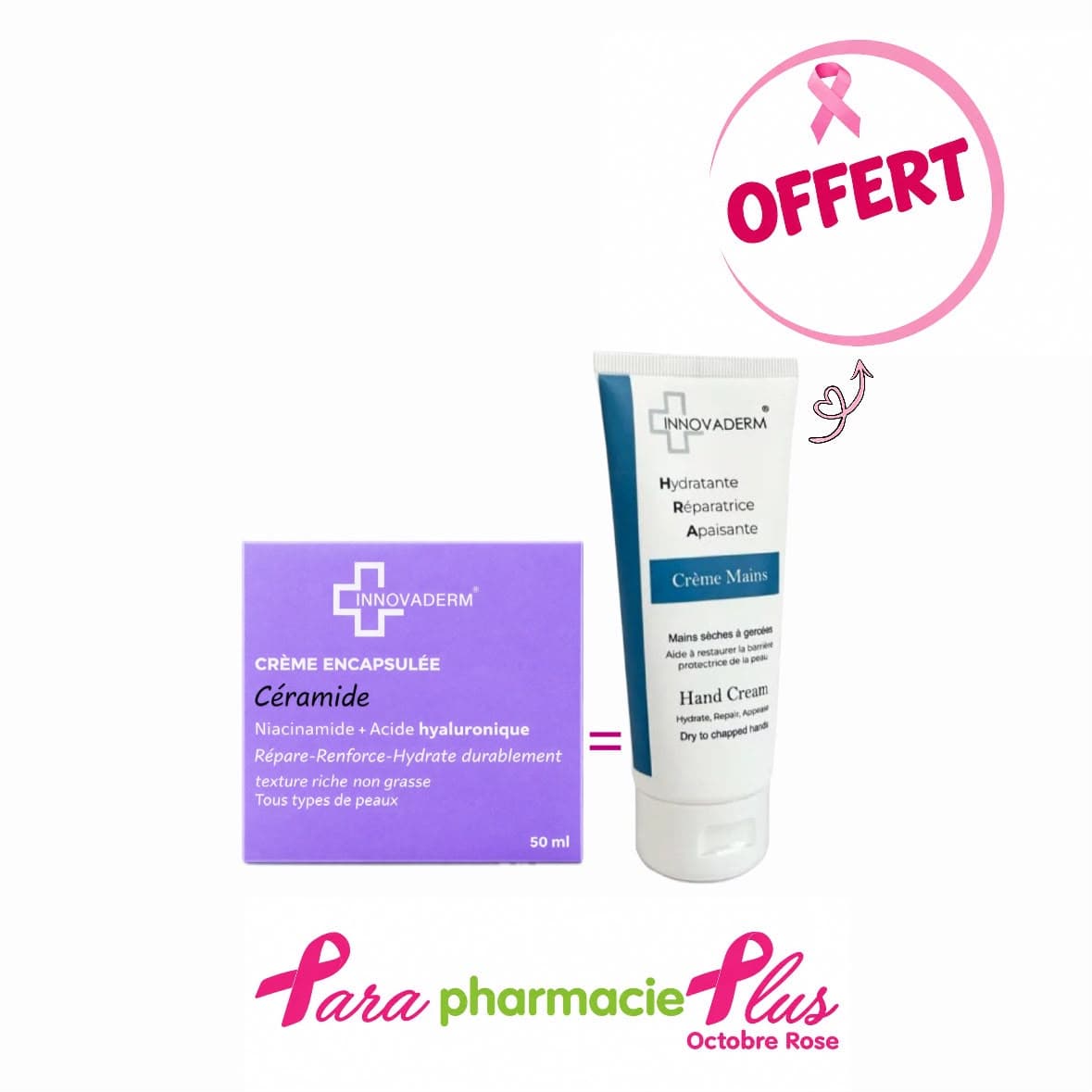 INNOVADERM CREME ENCAPSULEE CERAMIDE 50ML + CREME MAINS OFFERTE