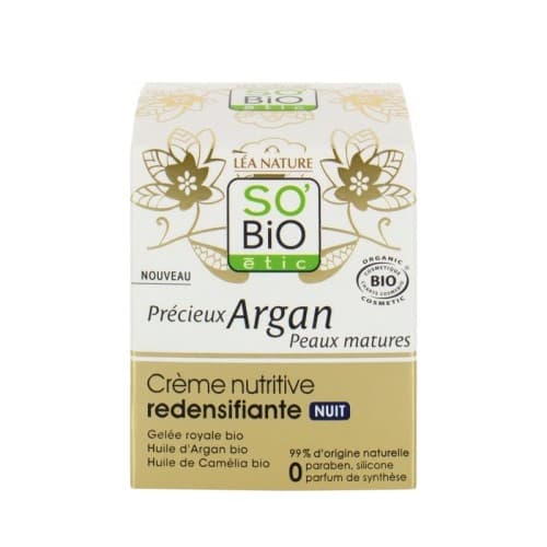 SO BIO CRÈME NUTRITIVE REDENSIFIANTE NUIT PRÉCIEUX ARGAN PEAUX MATURES 50ML