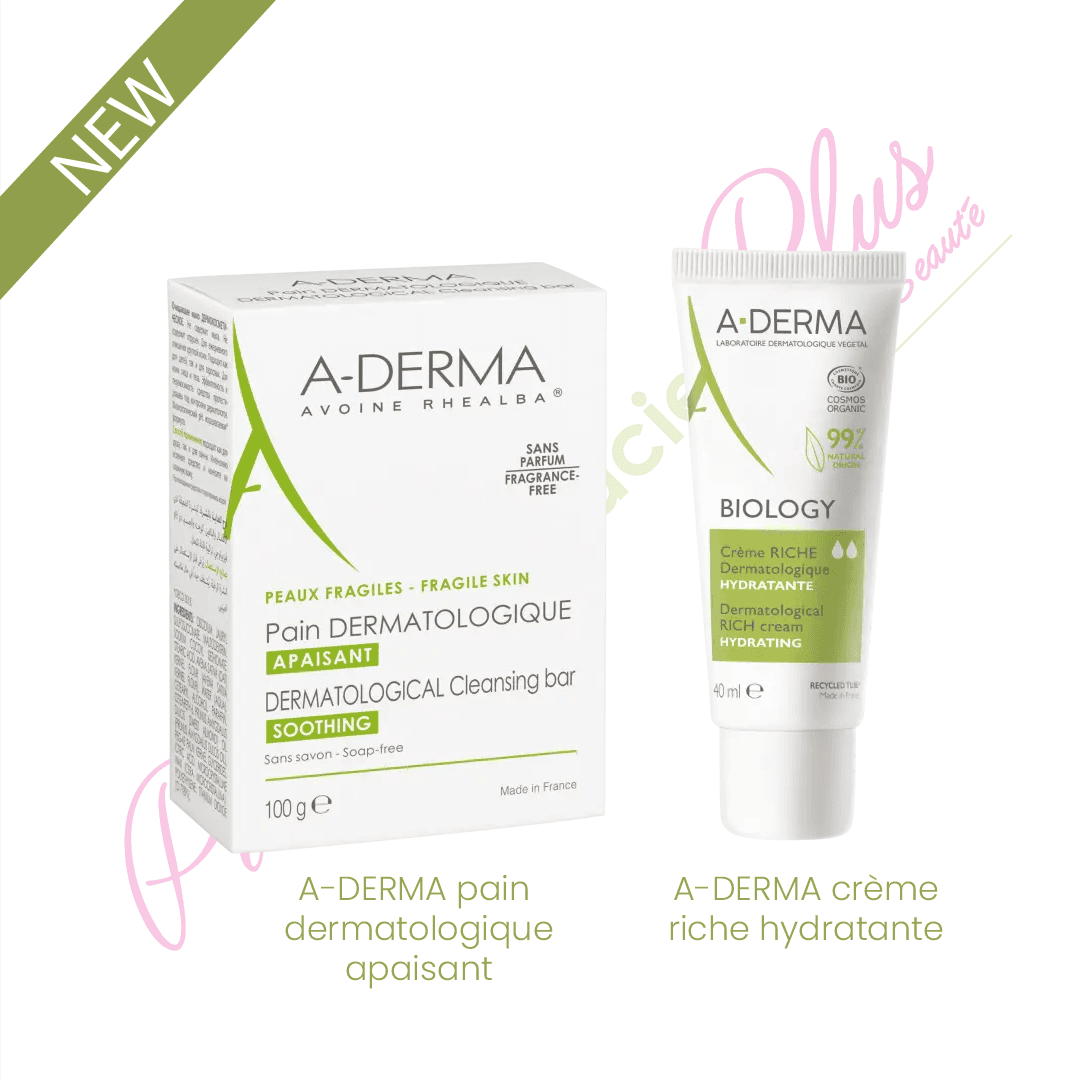 A-DERMA BIOLOGY TROUSSE CREME RICHE 40ML+ PAIN DERMATO 100G