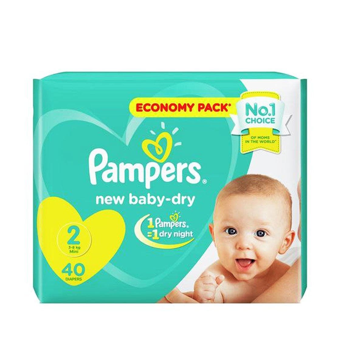 PAMPERS Couches Taille 2 (3-8 kg) baby dry