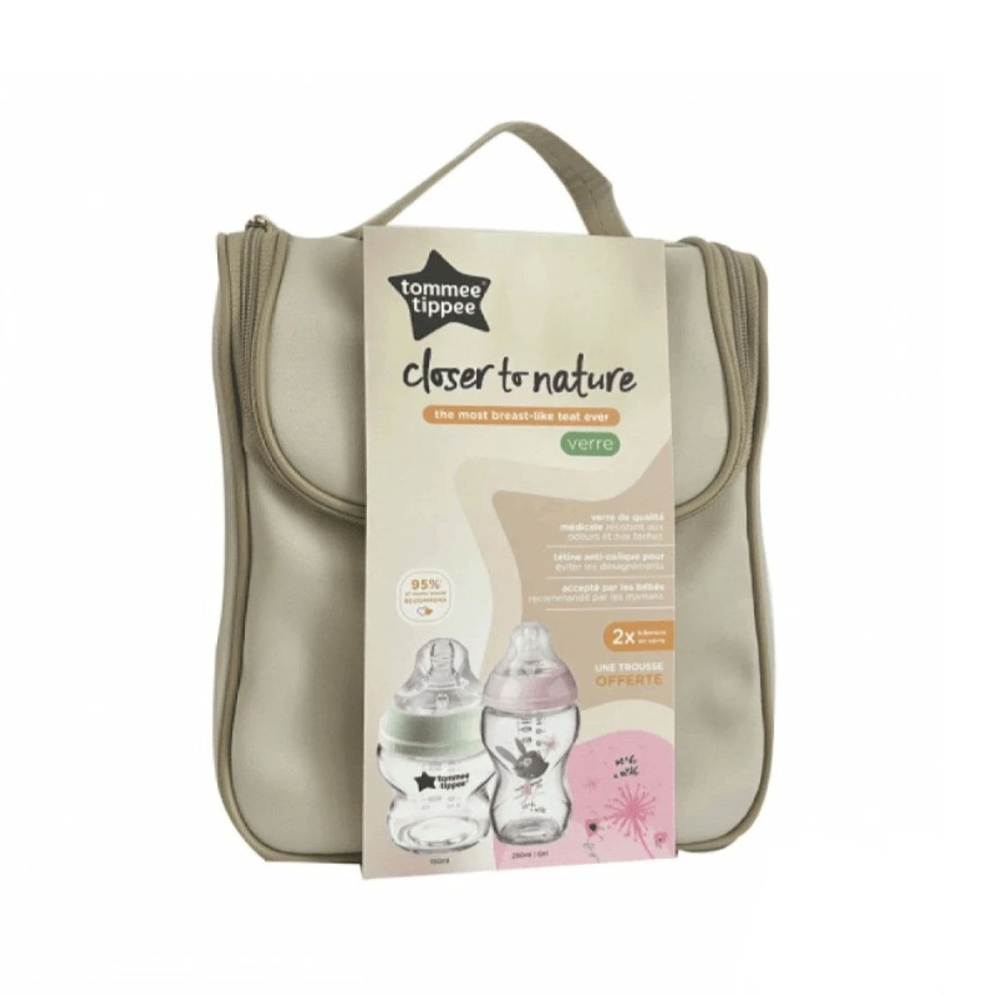 TOMMEE TIPPEE Closer To Nature Biberons En Verre Rose