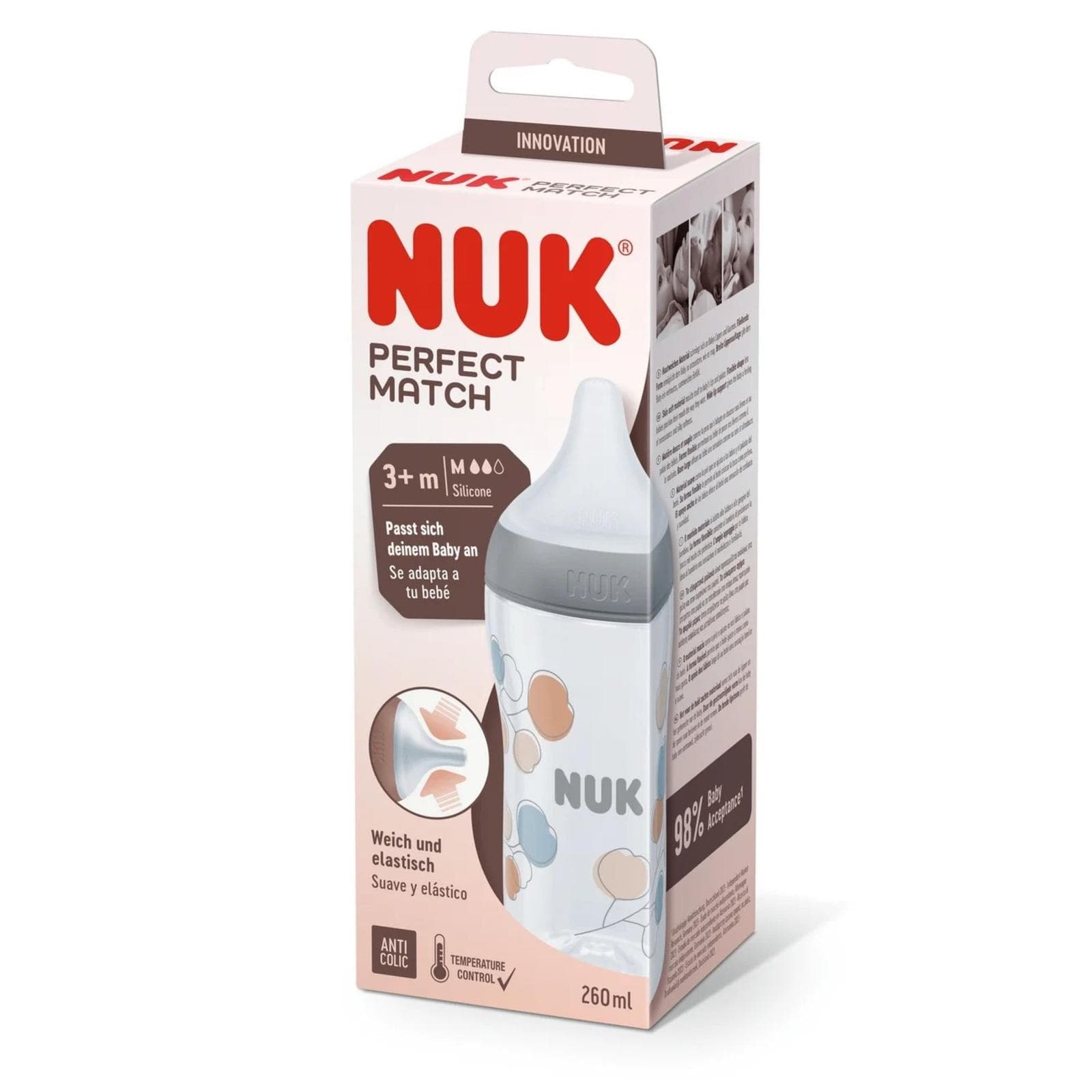 NUK Perfect Match Biberon Anti Colic 3M+ 260ML
