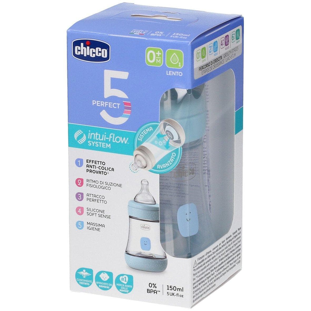 CHICCO Biberon Perfect 5 Intui-Flow 0 M+ 150 ML