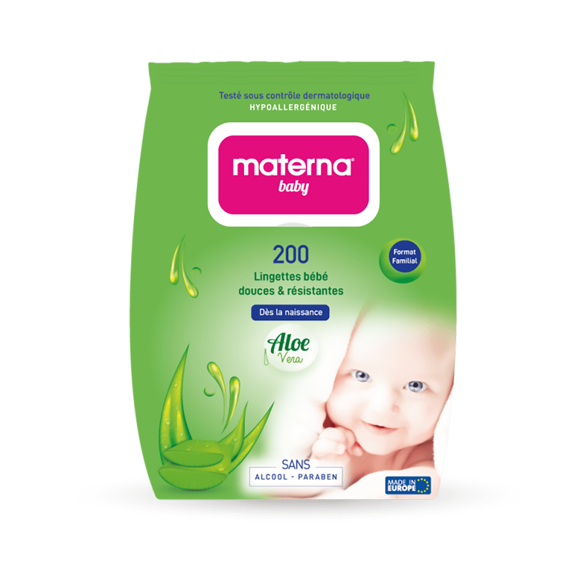 MATERNA Baby Lingettes 200 Pièces