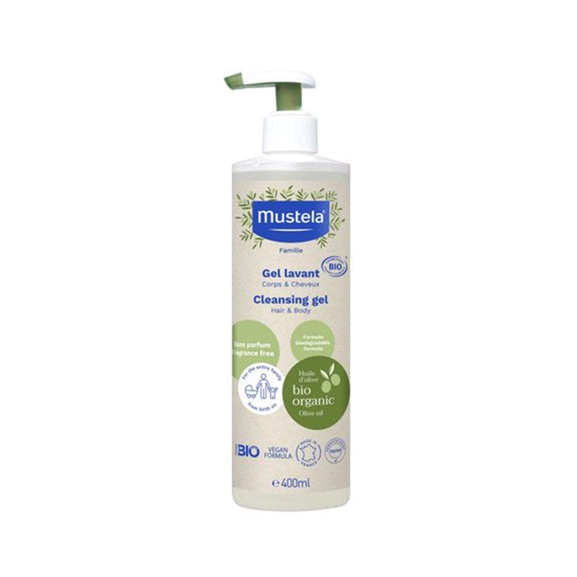 MUSTELA Bio Gel Lavant Corps & Cheveux 400 ML