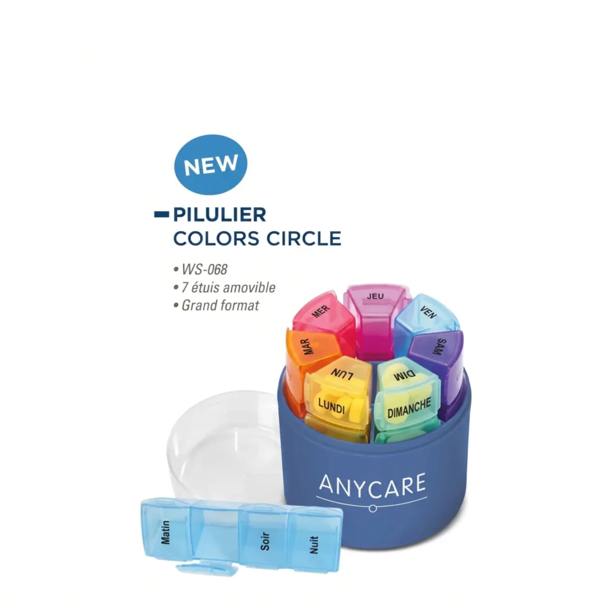 ANYCARE Pilulier Circle Colors 7 jours 4 Cases