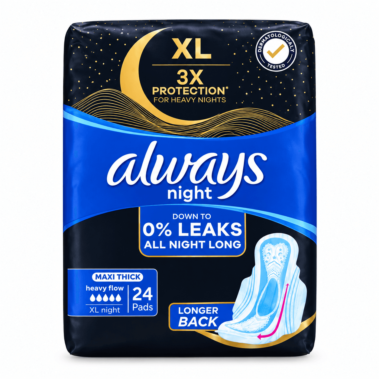 ALWAYS Serviette Femme XL Night 24 Pièces
