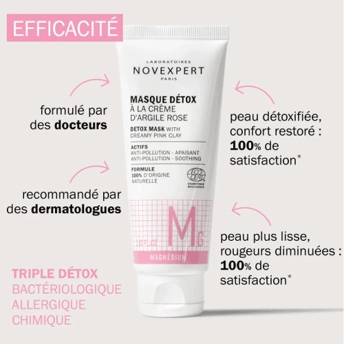 Novexpert Masque Detox a la Crème DArgile Rose 75ML