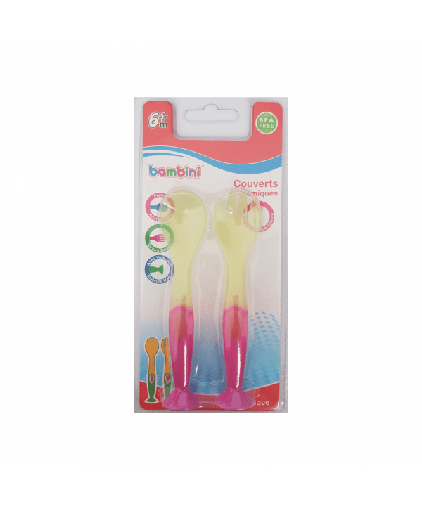 BAMBINI Couverts Anatomiques Rose