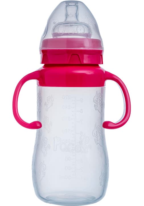 POCOBaby Biberon silicone rose, 270 ml