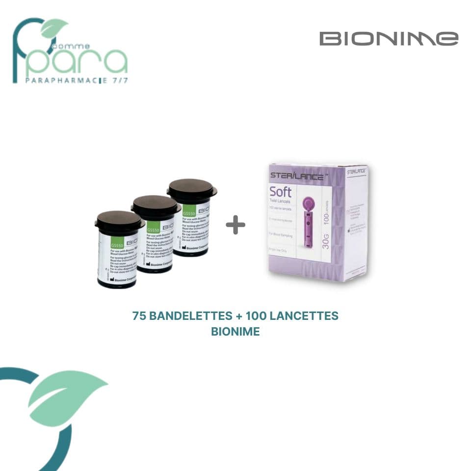 BIONIME PACK 75 Bandelettes+100 Lancettes
